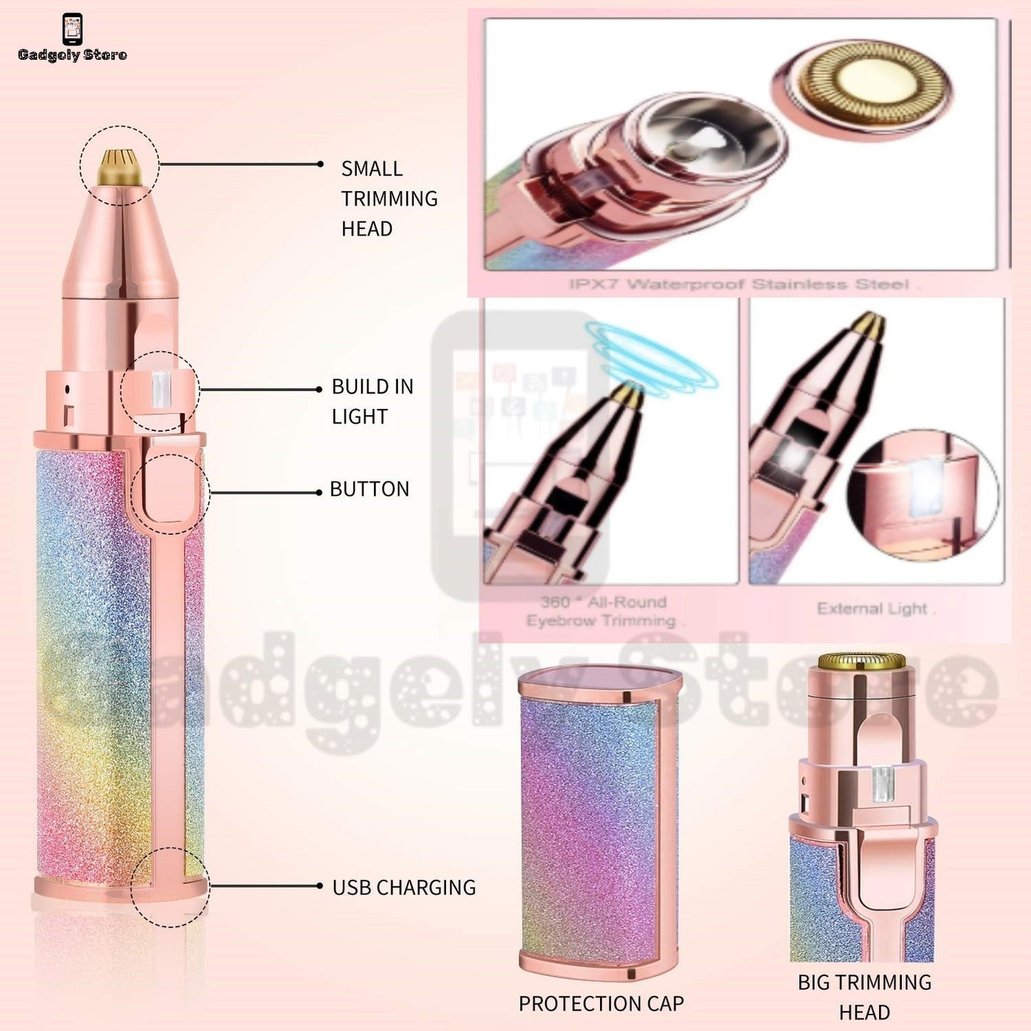 2 in 1 Hair Remover For Women (Eyebrow & Facial) - Rechargeable